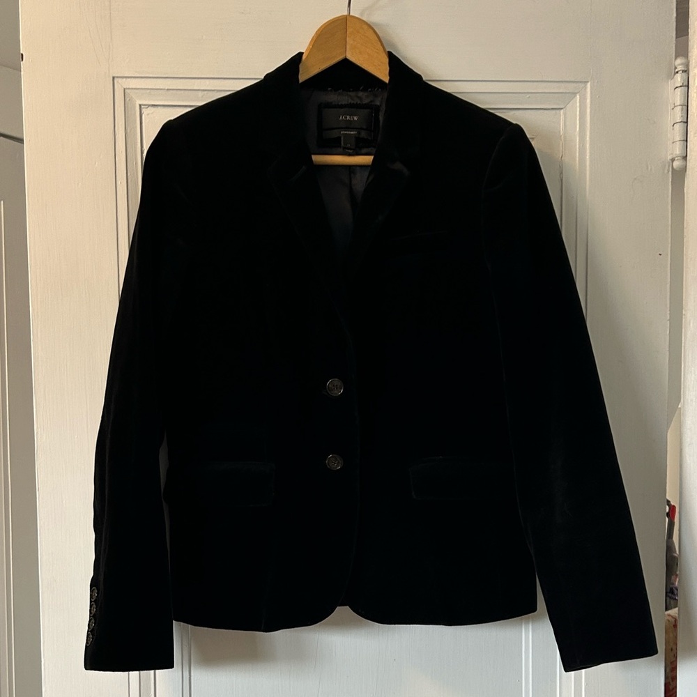 J. Crew Elegant Black Velvet Blazer